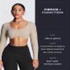 Aoxjox Workout Peach Contour Seamless Hidden Scrunch Butt Lift Leggings for Women Gym Yoga Pants 24" (Black, Medium) view 2