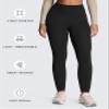 Aoxjox Workout Peach Contour Seamless Hidden Scrunch Butt Lift Leggings for Women Gym Yoga Pants 24" (Black, Medium) view 4