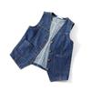 Homgro Women's Denim Vest Fall Sleeveless Button Western Top V Neck Cozy Travel Date Night Slimming Tank Top Dark Blue Large view 3