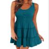 AUNEAL Womens Summer Dresses Sleeveless Button Down Casual Swing Mini Dress XXL view 1
