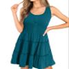 AUNEAL Womens Summer Dresses Sleeveless Button Down Casual Swing Mini Dress XXL view 2