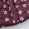AIMAOMI Girls' Long Flower Printing Bowknot Winter Hooded Down Jacket Warm Winter Coats Hooded Snowsuit Kids (Purple, 5-6 Years) view 4