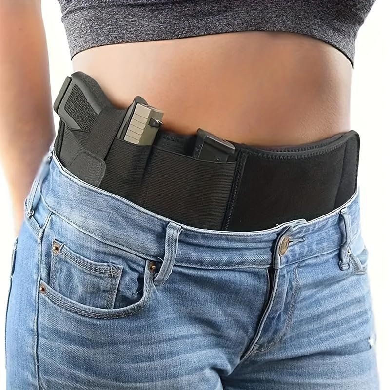 Belly Band Holster for Men and Women - Gun Holster by ComfortTac, Fits Smith and Wesson, Shield, Glock 19, 17, 42, 43, P238, Ruger LCP, and Similar Guns for Most Pistols and Revolvers