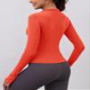 LOMON Long Sleeve Tops for Women Running Golf Athletic Shirts Workout Sports Active Crop Top Thumb Hole T-Shirts(Orange,Small) view 2