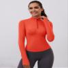 LOMON Long Sleeve Tops for Women Running Golf Athletic Shirts Workout Sports Active Crop Top Thumb Hole T-Shirts(Orange,Small) view 3