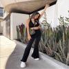 ZOOSIXX Black Flare Yoga Pants for Women, Crossover Soft Bootcut Leggings view 2