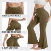 ZOOSIXX Black Flare Yoga Pants for Women, Crossover Soft Bootcut Leggings view 3