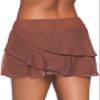 Aleumdr Women's Three Layered Waistband Ruffle Swimdress Swim Skirt Swimsuit Bottom Ligh Brown XX-Large view 2