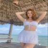 Aleumdr Women's Three Layered Waistband Ruffle Swimdress Swim Skirt Swimsuit Bottom Ligh Brown XX-Large view 3