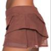 Aleumdr Women's Three Layered Waistband Ruffle Swimdress Swim Skirt Swimsuit Bottom Ligh Brown XX-Large view 4