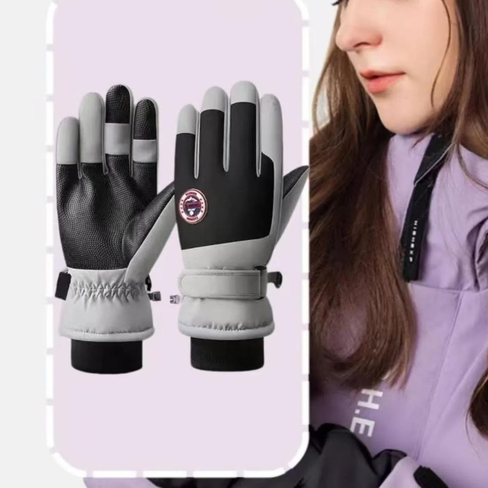 DWUSHUAID Ski Gloves Winter Warm Thickened Outdoor Mountaineering and Cycling Touch Screen Warm Gloves for Men and Women