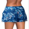 Aleumdr Women's Swim Skirt Swimsuit Bottom with Shorts Waistband Swimdress Ruffle Swim Bottoms White Leaves Printed Medium view 2