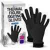Kami-So Figure Skating Gloves with Velvet | Ice Skating Thermal Gloves | Ideal for Figure Skates Practice and Training | Soft and Stretch Fit for Women | Warm Lined & Durable | Black, CS (79) view 1