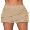 Aleumdr Women's Three Layered Waistband Ruffle Swimdress Swim Skirt Swimsuit Bottom Light Beige Small view 1