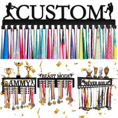 Personalized Medal Holders with Name Metal Display Rack for Awards Ribbons - Metal Custom Plaques Hanger for Wall Mount Hold Hanger Display Customized Sports Ribbon Holder Gift for Athletes Boy Girl