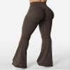 YEOREO Kalie Flare Scrunch Leggings for Women V Cross Waist Bell Bottom Yoga Pants Tummy Control Bootcut Workout Leggings Coffee XS view 3