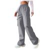 fartey Camo Cargo Pants for Women Casual Drawstring High Waist Parachute Pants Baggy Wide Leg Hiking Pants with Pockets view 1
