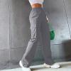 fartey Camo Cargo Pants for Women Casual Drawstring High Waist Parachute Pants Baggy Wide Leg Hiking Pants with Pockets view 2