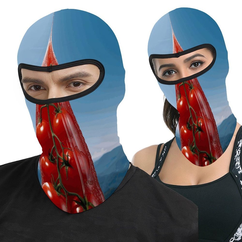 HJUQNGF Bottle And Tomato Face Mask Windproof Full Face Mask Reusable Dust Mask for Women Men Cycling Travel