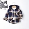 FOCICI Toddler Boy Clothes 3T Plaid Long Sleeve Button Down Jacket Top Shirt Casual Pocket Jacket Fall Winter Outfits Set Dark Blue 3-4 Years Old view 3