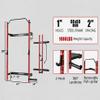 GlowSol Folding Wall Mounted Squat Rack, 2.36" x 2.36" Power Racks for Home Gym, 1000 LBS Capacity Squat Rack with Pull Up Bar, J Hooks and Ladmine Attachments view 2