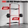 GlowSol Folding Wall Mounted Squat Rack, 2.36" x 2.36" Power Racks for Home Gym, 1000 LBS Capacity Squat Rack with Pull Up Bar, J Hooks and Ladmine Attachments view 4