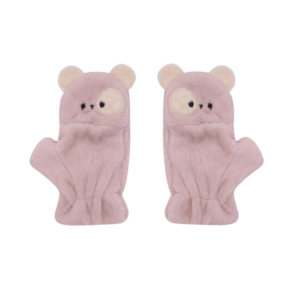 Eilova Orityle Girls Winter Convertible Mittens Cute Animal Bear Fleece Lined Warm Flap Cover Gloves Mitten for Kids