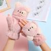 Eilova Orityle Girls Winter Convertible Mittens Cute Animal Bear Fleece Lined Warm Flap Cover Gloves Mitten for Kids view 2