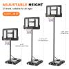Basketball Hoop Outdoor Indoor Sport Portable PVC Backboard for Junior Teenagers Youth Adults, Adjustable 4.3-10 ft Pool Basketball Goal view 2