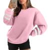 Fleece Sweatshirts Trendy Womens Plus Size Sweatshirts Color Block Oversized Crewneck Sweatshirts Winter Warm Fleece Pullover Cute Fall Outfits Casual Lightweight Sweatshirts Christmas Sweatshirts view 2