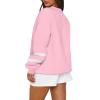 Fleece Sweatshirts Trendy Womens Plus Size Sweatshirts Color Block Oversized Crewneck Sweatshirts Winter Warm Fleece Pullover Cute Fall Outfits Casual Lightweight Sweatshirts Christmas Sweatshirts view 3