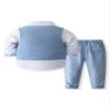 Abolai Baby Boys' 4 Piece Gentleman Set with White Shirt,Bowtie,Vest and Pant Blue 110 view 2