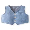 Abolai Baby Boys' 4 Piece Gentleman Set with White Shirt,Bowtie,Vest and Pant Blue 110 view 3