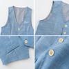 Abolai Baby Boys' 4 Piece Gentleman Set with White Shirt,Bowtie,Vest and Pant Blue 110 view 4