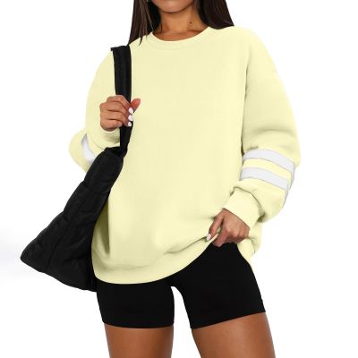 Fleece Sweatshirts Trendy Womens Plus Size Sweatshirts Color Block Crewneck Oversized Sweatshirts Winter Warm Pullover Sweaters Cute Fall Outfits Casual Lightweight Sweatshirts Christmas Sweatshirts