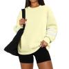 Fleece Sweatshirts Trendy Womens Plus Size Sweatshirts Color Block Crewneck Oversized Sweatshirts Winter Warm Pullover Sweaters Cute Fall Outfits Casual Lightweight Sweatshirts Christmas Sweatshirts view 1