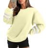 Fleece Sweatshirts Trendy Womens Plus Size Sweatshirts Color Block Crewneck Oversized Sweatshirts Winter Warm Pullover Sweaters Cute Fall Outfits Casual Lightweight Sweatshirts Christmas Sweatshirts view 2