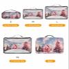 Christmas Pink Candy House Tree 4 Set Packing Cubes, Winter Xmas Ball Snowflake Sky Blue Packing Cubes for Carry on Suitcase Travel Essential Bag for Clothes Shoes Cosmetics Toiletry view 2
