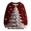 Ugly Christmas Sweaters for Women 2025 Funny Plus Size Xmas Tops Cute Sweater Pullover Crewneck Holiday Sweatshirts Christmas Tree Sweater Deep Red Christmas Sweaters view 1