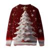 Ugly Christmas Sweaters for Women 2025 Funny Plus Size Xmas Tops Cute Sweater Pullover Crewneck Holiday Sweatshirts Christmas Tree Sweater Deep Red Christmas Sweaters view 3