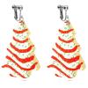 Christmas Tree Shape Clip On Dangle Earrings for Women, Non Pierced, Colorful Cake Heart Star Drop Earring Statement Party Festive Jewelry view 1