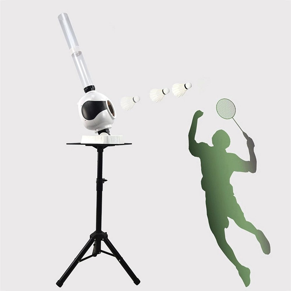 JYXYXSCP Badminton Training Machine,Automatic Serve Machine w/2-4S Frequency.Adjustable Tee-Off Distance(1.5-2M/6.5-7M) Time(1-5S) and Lift(6-10m)