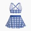 ROSE GAL Rosegal Plus Size Valentines Heart Bowknot Crisscross Padded Three Piece Tankini Swimsuit(Deep Blue/3X) view 3