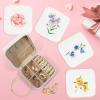 Kioxiuin PU Leather Travel Jewelry Box with Flowers, Bridesmaid s Birthday s for Girls and Women - White Jewellery Box view 2