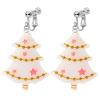 Christmas Tree Shape Clip On Dangle Earrings for Women, Non Pierced, Colorful Cake Heart Star Drop Earring Statement Party Festive Jewelry view 1