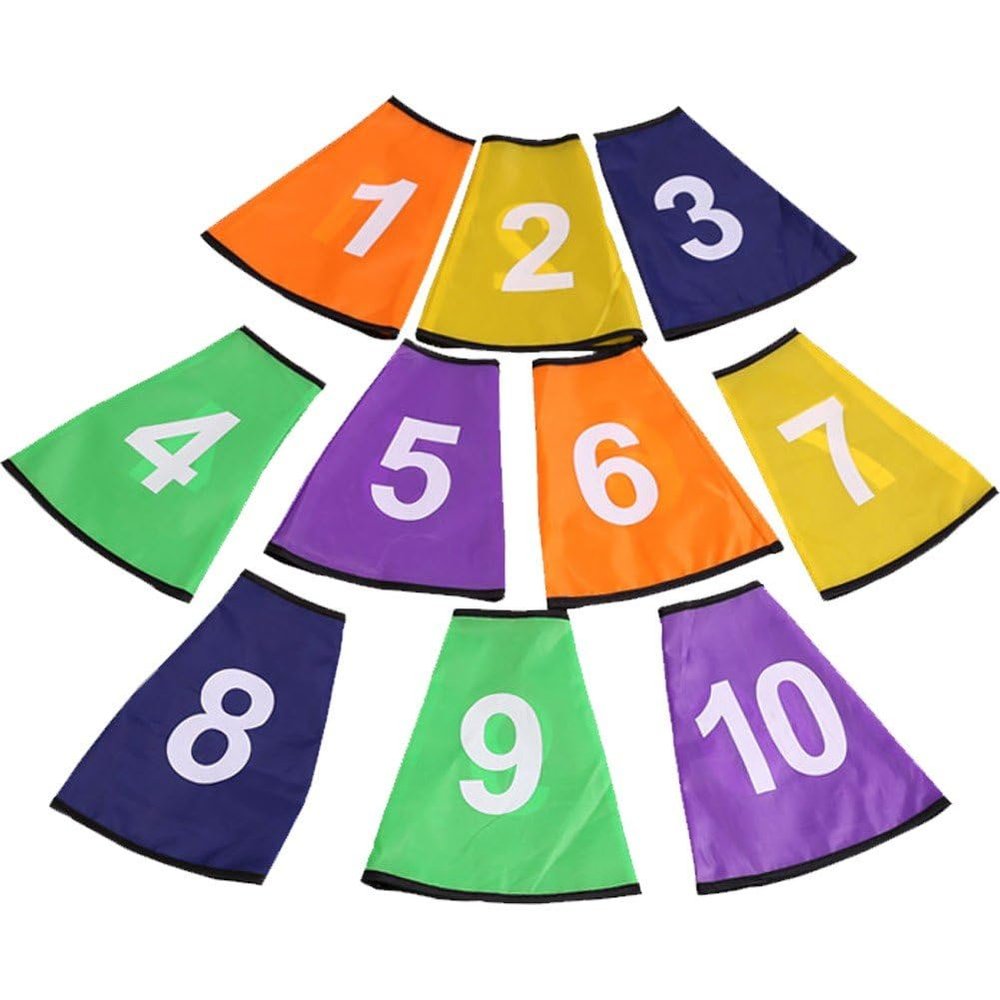 Wiywef Digital Set 1-10 Number to Sign Bucket Covers Football Training Cone Protectors Sign Barrel Numbered Covers