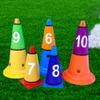 Wiywef Digital Set 1-10 Number to Sign Bucket Covers Football Training Cone Protectors Sign Barrel Numbered Covers view 2