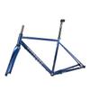 BSFHQS Gravel Bikes Framest Road Bike Frame 700C Thru Axle Frame 100/142mm Disc Brake Frame 44cm 47cm 50cm 53cm 56cm Cr-mo Steel Bike Frame Shifter Internal Routing BSA BB68mm(Blue-Purple,56cm) view 1