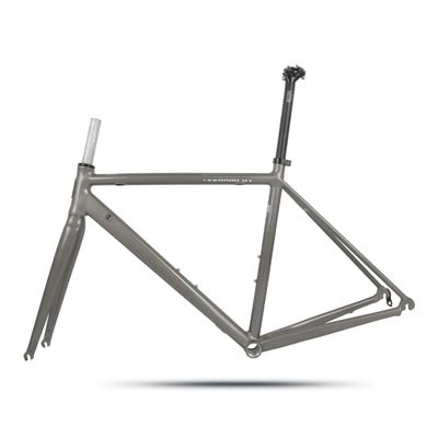 BSFHQS 700C Road Bike Frameset C Brake/Rim Brake Frame 47cm 50cm 53cm Aluminum Alloy Bike Frame Quick Release Frame 100/130MM QR Semi-Internal Routing BSA BB68mm(Silver Grey,50cm)