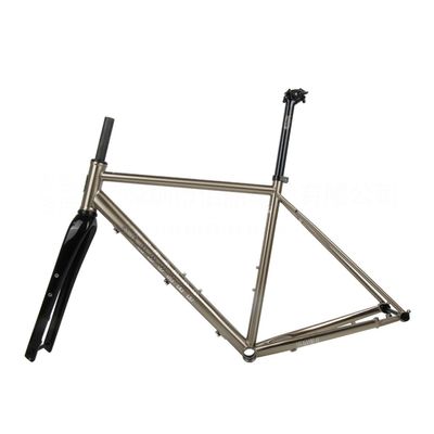 BSFHQS Gravel Bikes Framest Road Bike Frame 700C Thru Axle Frame 100/142mm Disc Brake Frame 44cm 47cm 50cm 53cm 56cm Cr-mo Steel Bike Frame Shifter Internal Routing BSA BB68mm(Brushed Silver,47cm)
